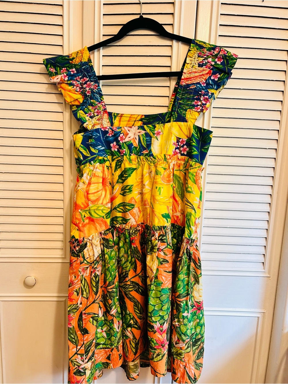 FARM Rio Multicolor Tropical Asymmetrical Ruffle Dress - Picture 4 of 4